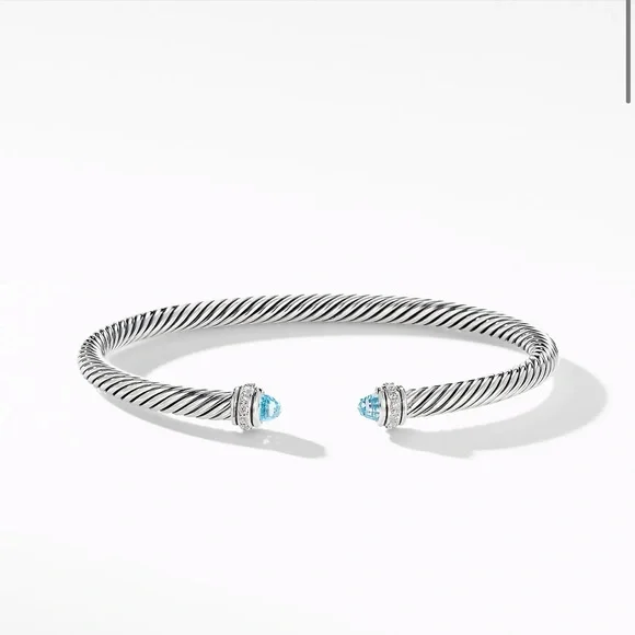 David Yurman cable bracelet with blue topaz - Picture 1 of 8
